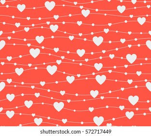 Seamless  pattern hearts. Holiday background. Vector illustration.