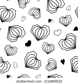 Patrón sin brillo con corazones. Ilustración de corazones con una foto para el Día de San Valentín