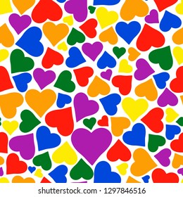 Seamless pattern with hearts. Isolated vector illustration.