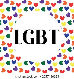 Seamless pattern with hearts in lgbt colors. Lgbt pattern.