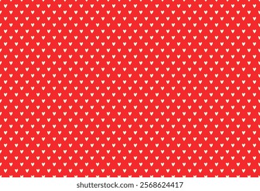 Seamless pattern with hearts like polka dot style. Retro abstract groovy background. Pink funky vector wallpaper for Valentine day. Girly lovely design.