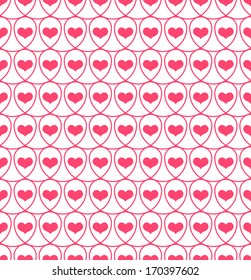 Seamless pattern with hearts in loops. Vector illustration