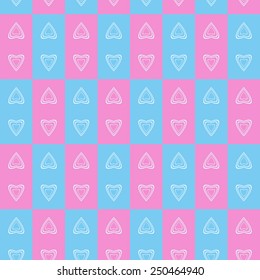Seamless pattern with hearts love