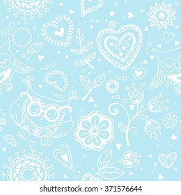 Seamless pattern of hearts as love background for Valentine's day
