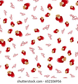 Seamless pattern with hearts. Love background. Hearts background
