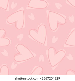 Seamless pattern with hearts. Pattern love cute girl fashion