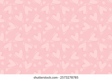 Seamless pattern with hearts. Pattern love cute girl fashion