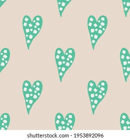 seamless pattern with hearts, love valentine. Vector illustration. Drawn by hand with paints. Modern texture for your design can be used as wrapping paper, fabric, wallpaper
