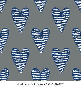 seamless pattern with hearts, love valentine. Vector illustration. Drawn by hand with paints. Modern texture for your design can be used as wrapping paper, fabric, wallpaper