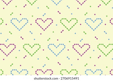 Seamless pattern with hearts. Seamless pattern with hearts made of metaballs. Abstract modern vector geometric background with connected liquid drops.