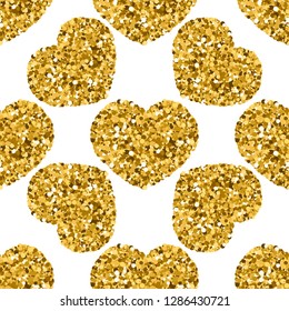 Seamless pattern of hearts made of sparkles, sequins, confetti, love themes, for Valentine's Day, congratulations of lovers, jewelry, fashionable prints and textiles, for various design ideas