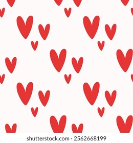 Seamless pattern with hearts. Minimalistic Vector Pastel background. Valentines day and love