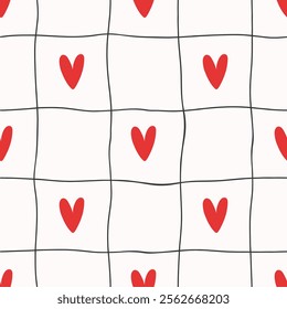 Seamless pattern with hearts. Minimalistic Vector Pastel background. Valentines day and love