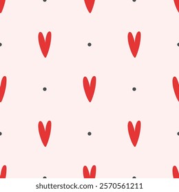 Seamless pattern with hearts. Minimalistic Vector Pastel background. Valentines day and love