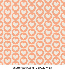 Patrón sin brillo con corazones en colores desnudos. Elegante estampado pastel. Imprimir para textil, papel pintado, cubiertas, superficie. Para tela de moda. Patrón de amor