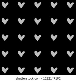 Seamless pattern with hearts on black background, Vector EPS.10