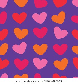
seamless pattern with hearts on dark background. stock vector illustration for printing on packaging paper, gifts and postcards.
