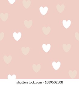 Seamless pattern with hearts on a pink background. Valentine's Day.