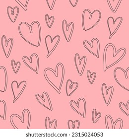 Patrón sin foco de corazones en un fondo rosado. Patrón de moda, cubierta de cuero, camisa, papel de envoltura.