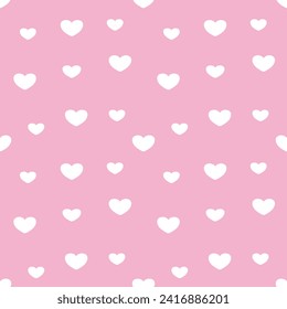 seamless pattern with hearts on pink background 