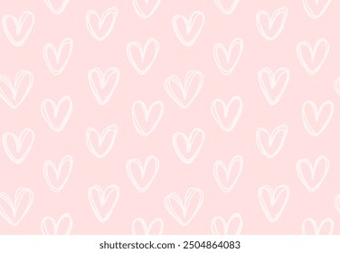 Patrón sin fisuras con corazones sobre un fondo rosa
