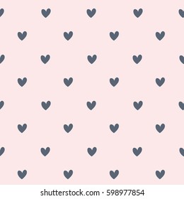 Seamless pattern with hearts on pink background.
