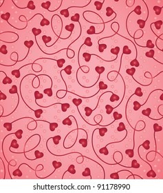 seamless pattern with hearts on a pink background