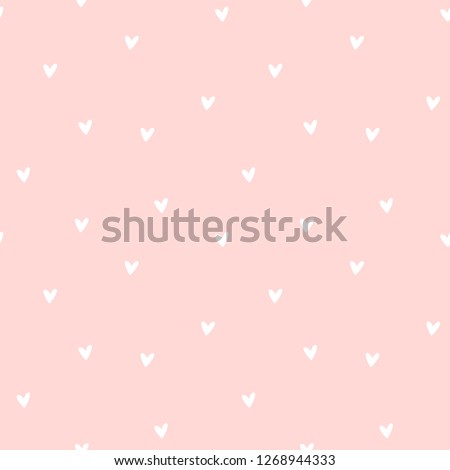 Seamless pattern with hearts on pink background. Vector illustration.