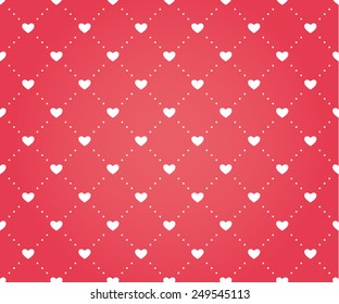 Seamless pattern of hearts on a red background for Valentine's Day