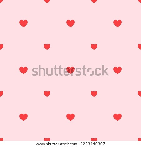 Seamless pattern with hearts on a rose background. Flat style vector image.