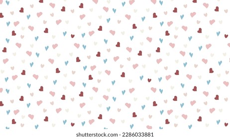 Seamless pattern with hearts on a transparent background