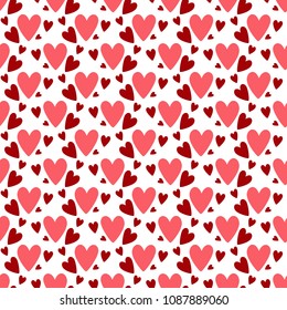 Seamless pattern from hearts on Valentine's day.