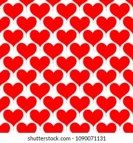 Seamless pattern from hearts on Valentine's day.