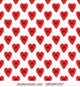 Seamless pattern from hearts on Valentine's day.