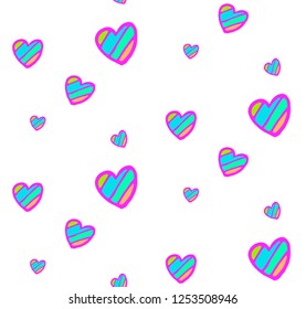 Seamless pattern with hearts on a white background. Vector illustration.