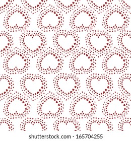 Seamless pattern with hearts on a white background