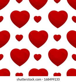 seamless pattern from hearts on a white background
