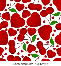 seamless pattern from hearts on a white background