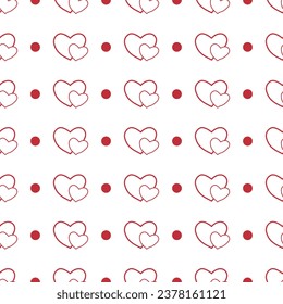 Seamless pattern with hearts on white background For fabric surface design packaging home decor gift wrap pillows bedding stationery backgrounds and wallpaper Vector illustration