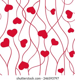 Seamless pattern from hearts on a white background - vector illustration