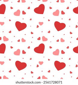 Seamless pattern with hearts on a white background