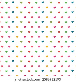 Seamless pattern with hearts on white background