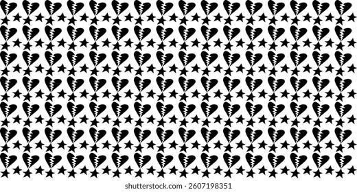 Seamless pattern of hearts on a white background. Vector illustration.