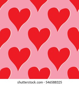 Seamless pattern with hearts on white