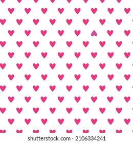 Seamless pattern with hearts, one of which is unlike the others, a symbol of loneliness in the crowd, the uniqueness of love