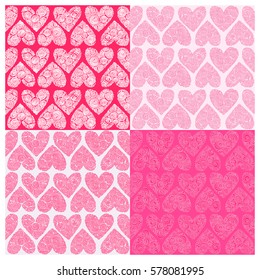 Seamless pattern with hearts. Packing, background,wallpaper for your design. Hand-drawn pattern.