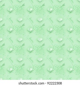  Seamless pattern   with  hearts in pastel tones