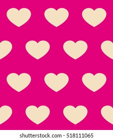 Seamless pattern of hearts in pink colors.