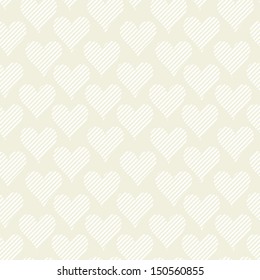 Seamless pattern with hearts pinstripe. Creative vector texture for the Valentine's Day