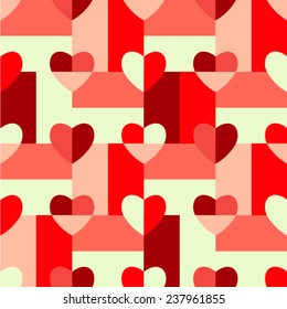Seamless pattern hearts pop art, gift wrapping paper, candy wrapper, wallpaper, textile design, festive ornament,  bath curtain
